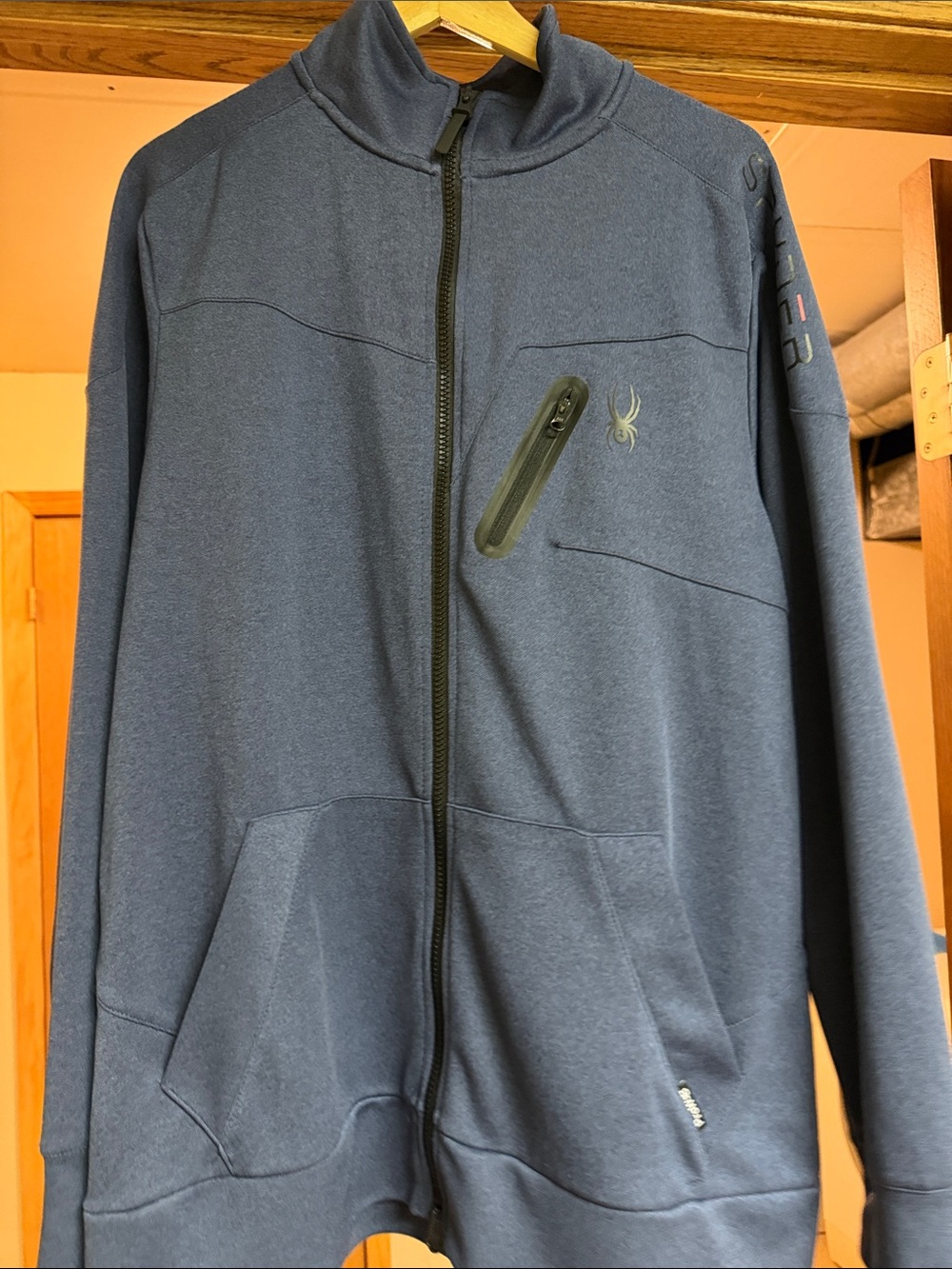 Spyder Men's Slate Blue Full-Zip Performance Sweater